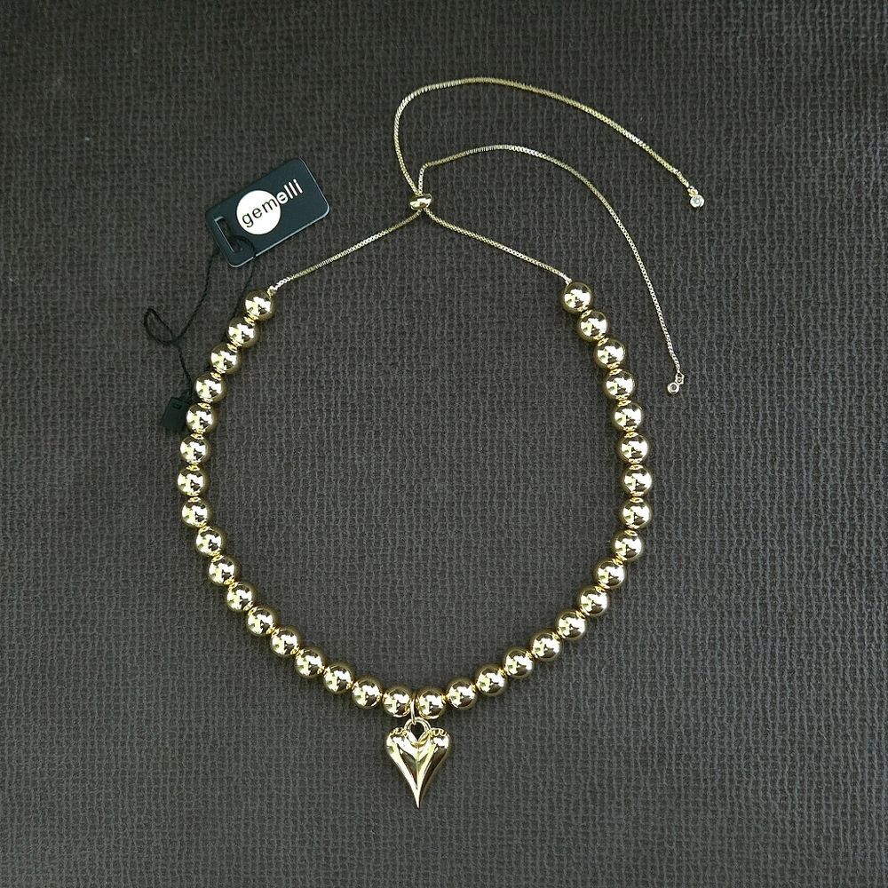 Gemelli👭 Gold💛 "Gianna" Happy😃 Heart❤️ Adjustable Necklace - NWT - Picture 5 of 15